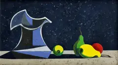 Ladislav Guderna, Zátišie s ovocím, 1967, tempera na plátne, dublované na dreve