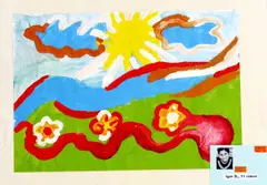 Igor Ď., Jarná lúka, 2007, tempera na papieri