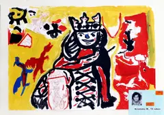 M. Kristínka, Kráľ džungle, 2007, tempera, farebné ceruzy na papieri