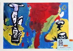Renátka Š., Krajina fantázie, 2007, tempera, farebné ceruzy na papieri