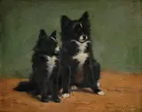Dvaja psi by Gabriela Rainer-istfánffy, okolo 1910, olej na plátne, sold Oct 2008
