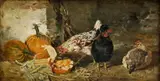 mizzi & Wunsch Marie, Na dedinskom dvore, okolo 1890, olej na dreve
