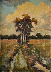 Gilbert, Tri stromy, okolo 1950, olej na plátne