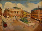 Bouchelle, Námestie I., okolo 1950, olej na plátne