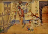 František Bezděk, Moravské dievčatá, 1936, akvarel na papieri