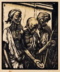 František Šimon Tavík, Sociálny motív, okolo 1920, drevorez na papieri