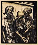 František Šimon Tavík, Sociálny motív, okolo 1920, drevorez na papieri