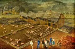 Edita Spannerová, Na družstve, 1950, olej na plátne