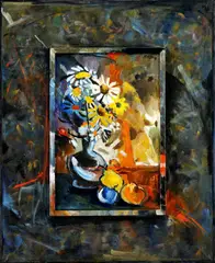 Meško, Zátišie, 1996, olej na kartóne