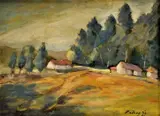 Gyula Rudnay, Krajina od Lučenca, okolo 1940, olej na kartóne