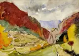 Manínska tiesňava by Imro Weiner-Kráľ, 1968, akvarel na papieri, sold Jun 2008