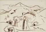 Martin Benka, So senom, 1937, rudka na papieri