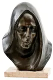 Július Bártfay, Ženská hlava, okolo 1960, bronz, mramorový podstavec