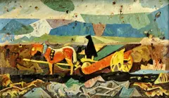 Ľudovít Fulla, V poli na jeseň, 1947, olej na plátne