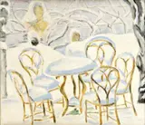 Zasnežená terasa by Ernest Zmeták, 1977, olej na plátne, sold Jun 2008