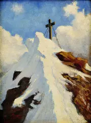 Pördy, Končiar s krížom, 1955, olej na lepenke