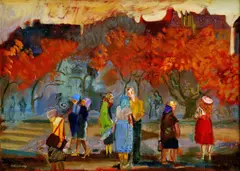 Gánóczy, V parku, okolo 1950, olej na plátne