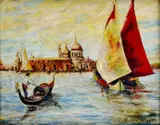 T. Kiss, Benátky, okolo 1940, olej na dreve