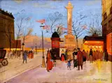 Pierotte Duval, Parížske námestie, okolo 1930, olej na plátne