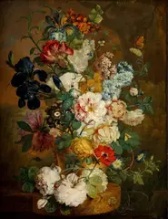 Jan Everet Morel, Kvetinové zátišie, okolo 1800, olej na dreve