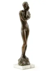 Stojaci ženský akt by Jaroslav Horejc, 1936, bronz, mramorový podstavec, sold Jun 2008