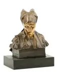 František Uprka, Busta ženy z Moravského Slovácka, okolo 1935, bronz, drevený podstavec