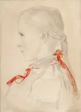 Karel Svolinský, Čičmianka, okolo 1950, ceruza, pastel na papieri