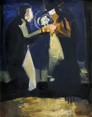Židovský motív by Ernest Špitz, okolo 1957, olejová tempera na kartóne, sold Jun 2008