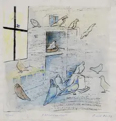 Spoločenstvo by Peter Bartoš, 1980-83, serigrafia na papieri (1/100), sold May 2008