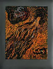 Paľo Čejka, Výpusť, 2008, farebný drevorez na papieri