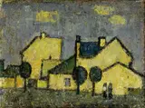 Jozef Srna, Žltý dom, 1965, olej na plátne