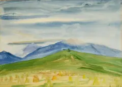 Dezider Milly, Babky – Liptovské hole, 1962, akvarel na papieri