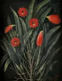 Eduard Majsch, Kvitnúci kaktus, 1904, olej na kartóne