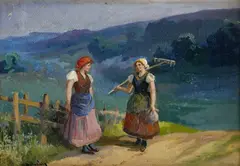 Štefan Burchard-bélaváry, Hrabáčky, okolo 1900, olej na kartóne