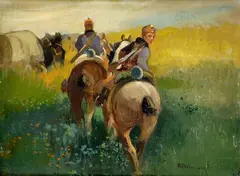 Štefan Burchard-bélaváry, Hliadka, okolo 1900, olej na kartóne