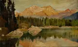 Štrbské pleso by Nándor Katona, okolo 1912, olej na plátne, sold Mar 2008
