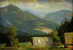 Martin Benka, Oravská dedina, okolo 1913, olej na kartóne