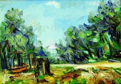 Petržalka by František Studený, 1957, olej na kartóne, sold Mar 2008