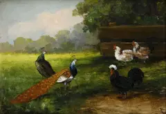 Dénes Mesterházy, Na dedinskom dvore, okolo 1930, olej na kartóne