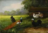 Dénes Mesterházy, Na dedinskom dvore, okolo 1930, olej na kartóne