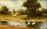 Husiarka pri potoku I. by László Neogrády, okolo 1935, olej na plátne, sold Mar 2008