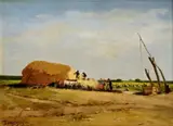 Gergely Pörge, Žatva na puste, okolo 1900, olej na plátne