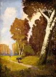 Artur Tölgyesi, Žena s raždím, okolo 1910, olej na plátne