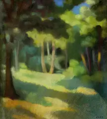 József Klein, Letný les, okolo 1900, pastel na kartóne