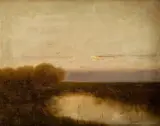 Artur Tölgyesi, Jesenná krajina s močiarom, okolo 1910, olej na plátne