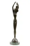 Iosif Fekete, Stojaci akt s husľami, 1935, bronz, mramorový podstavec, druhý odliatok z počtu päť kusov