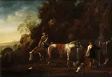 Pieter van Bloemen, Jazdci pri studni, okolo 1720, olej na plátne