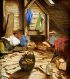 Arnold Koblitz, Na povale, 1906, tempera na kartóne