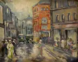 Bulvár by Paul Fischer, okolo 1920, olej na plátne, sold Mar 2008