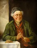 Rieder, Muž s fajkou, okolo 1920, olej na dreve
